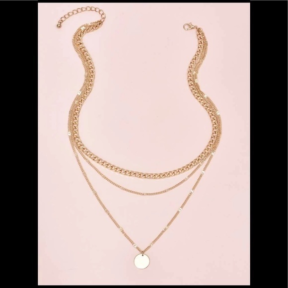 Layered Gold Coin Choker Necklace - Picture 2 of 2